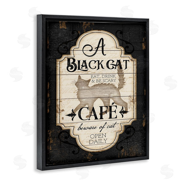 Stupell Industries Jennifer Pugh | Black Cat Cafe Vintage Halloween Wall Art