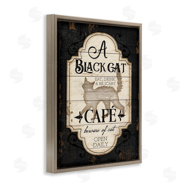 Stupell Industries Jennifer Pugh | Black Cat Cafe Vintage Halloween Wall Art