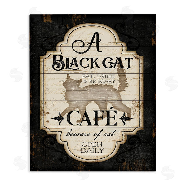 stupell industries Jennifer Pugh | Black Cat Cafe Vintage Halloween Wall Art