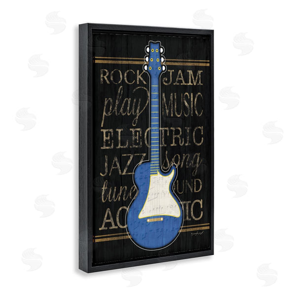 Stupell Industries Jennifer Pugh | Blue Electric Guitar Motif