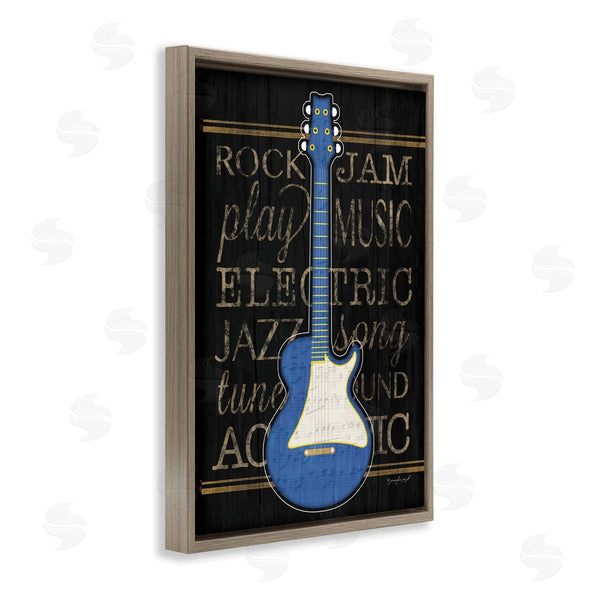 Stupell Industries Jennifer Pugh | Blue Electric Guitar Motif