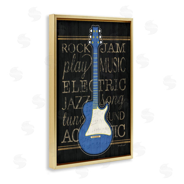 Stupell Industries Jennifer Pugh | Blue Electric Guitar Motif