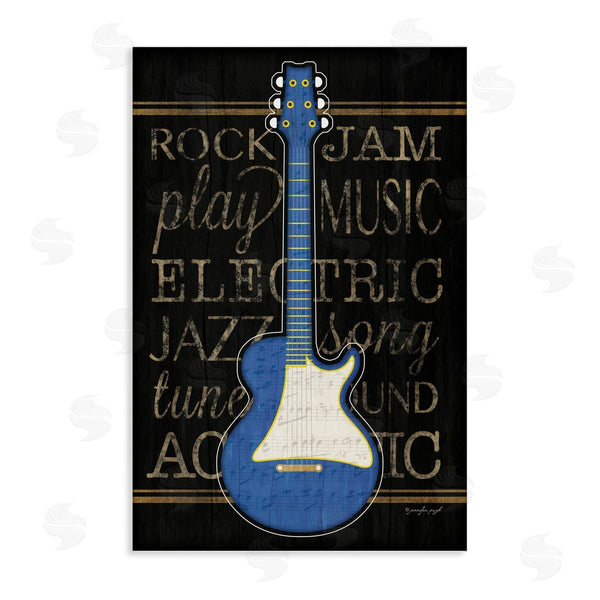 stupell industries Jennifer Pugh | Blue Electric Guitar Motif