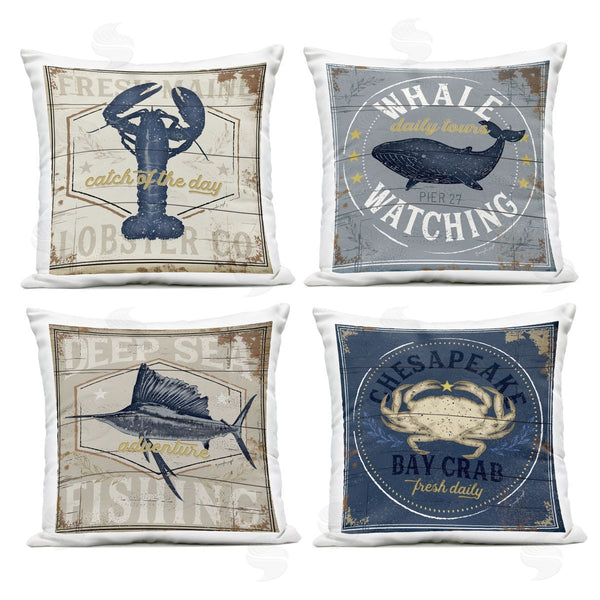 Stupell Industries Jennifer Pugh | Chesapeake Bay Nautical Motifs Printed Throw Pillow Set