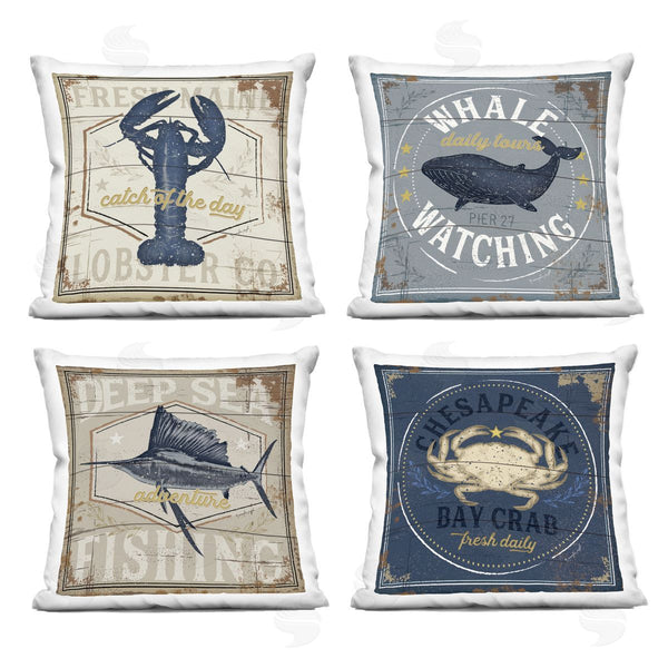stupell industries Jennifer Pugh | Chesapeake Bay Nautical Motifs Printed Throw Pillow Set