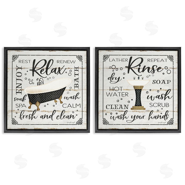 Stupell Industries Jennifer Pugh | Chic Bathroom Bath And Sink Cleanliness Phrases Wall Art
