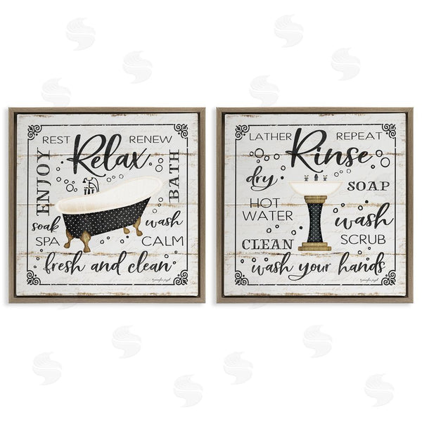 Stupell Industries Jennifer Pugh | Chic Bathroom Bath And Sink Cleanliness Phrases Wall Art