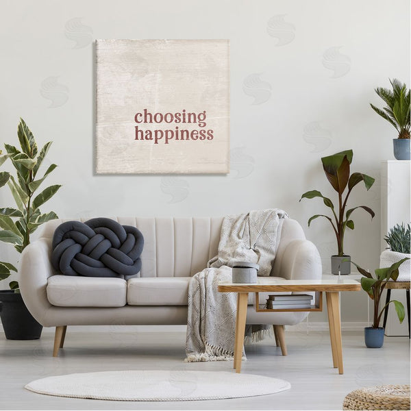 Stupell Industries Jennifer Pugh | Choosing Happiness Rustic Grain Pattern Phrase Wall Art