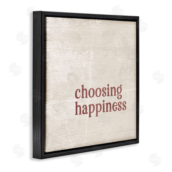 Stupell Industries Jennifer Pugh | Choosing Happiness Rustic Grain Pattern Phrase Wall Art