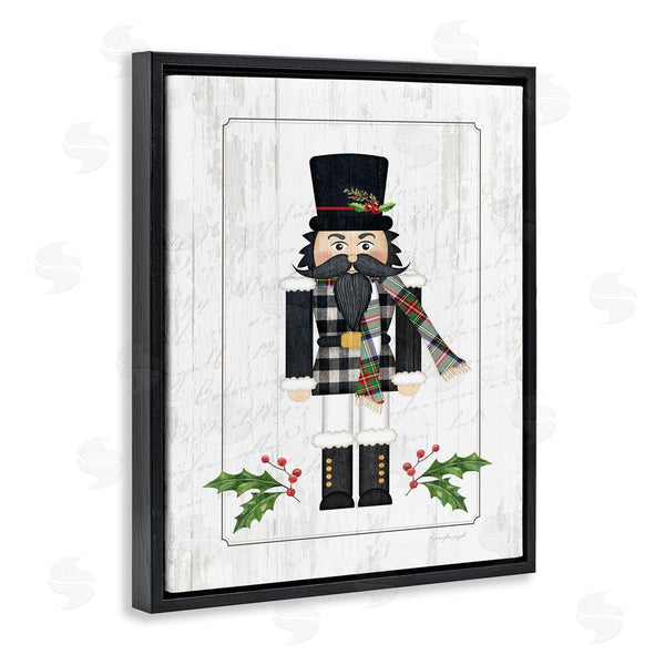 Stupell Industries Jennifer Pugh | Christmas Holly Nutcracker Winter Plaid Coat Wall Art