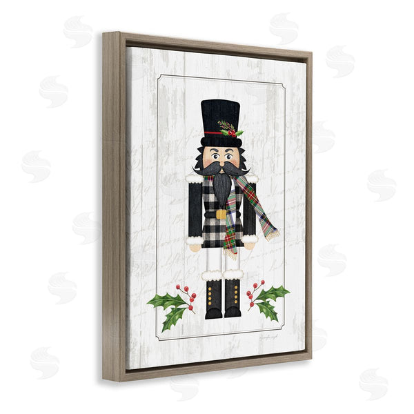 Stupell Industries Jennifer Pugh | Christmas Holly Nutcracker Winter Plaid Coat Wall Art