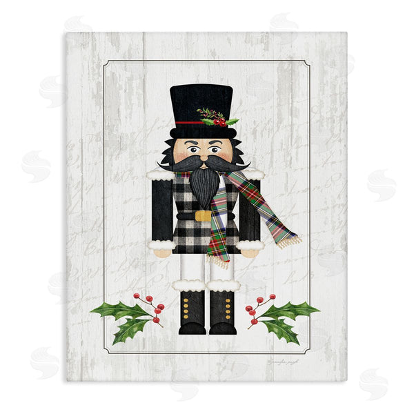 stupell industries Jennifer Pugh | Christmas Holly Nutcracker Winter Plaid Coat Wall Art