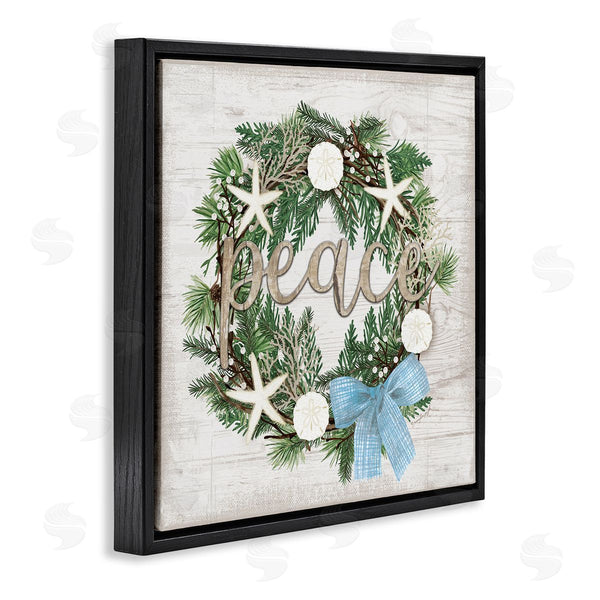 Stupell Industries Jennifer Pugh | Coastal Christmas Peace Wreath