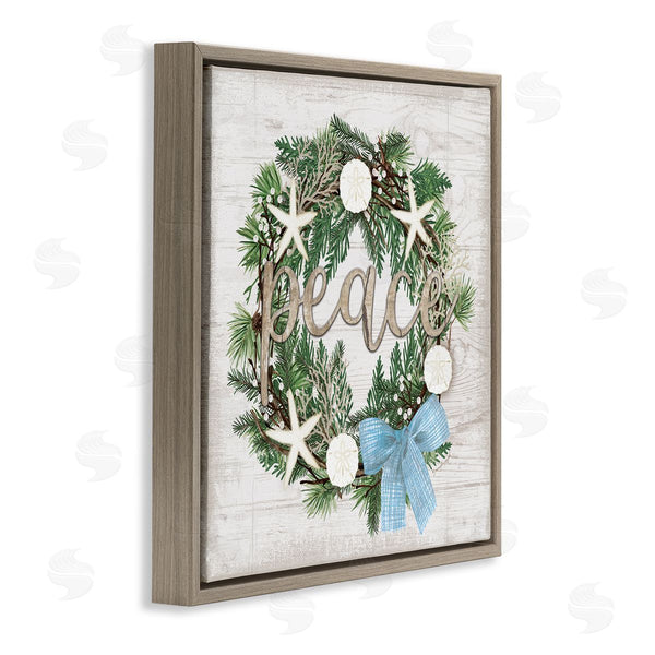 Stupell Industries Jennifer Pugh | Coastal Christmas Peace Wreath
