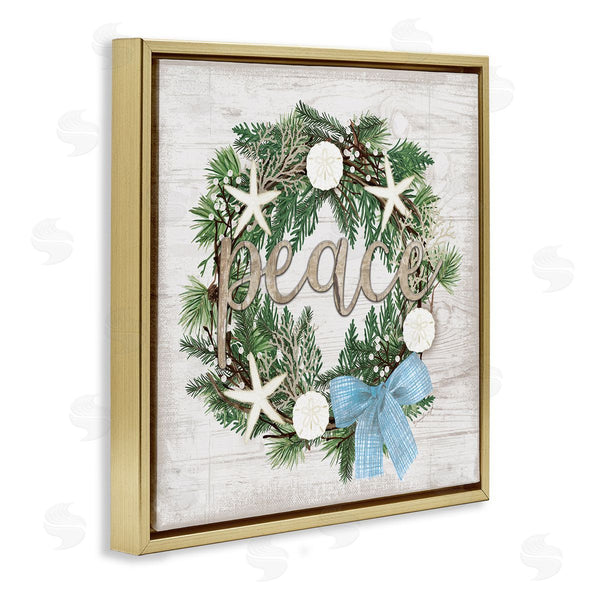 Stupell Industries Jennifer Pugh | Coastal Christmas Peace Wreath