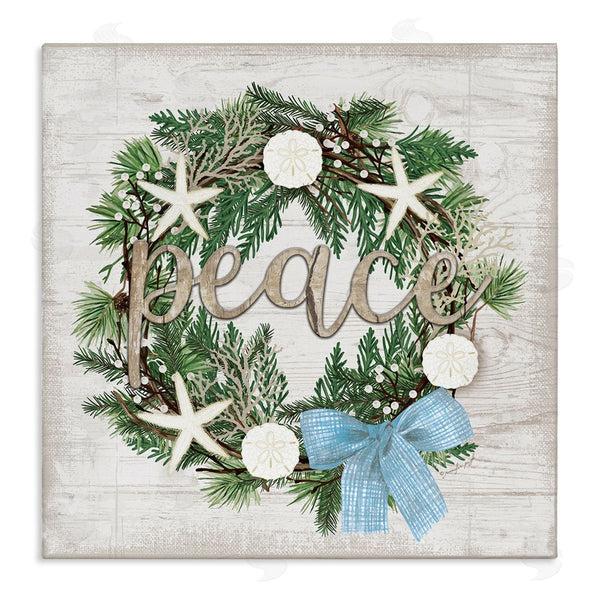 stupell industries Jennifer Pugh | Coastal Christmas Peace Wreath