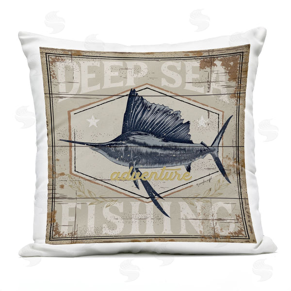 Stupell Industries Jennifer Pugh | Deep Sea Fishing Adventure Printed Throw Pillow