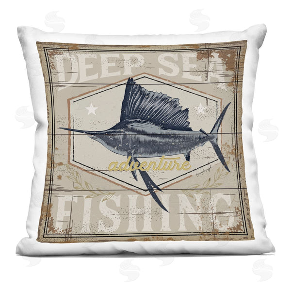 stupell industries Jennifer Pugh | Deep Sea Fishing Adventure Printed Throw Pillow