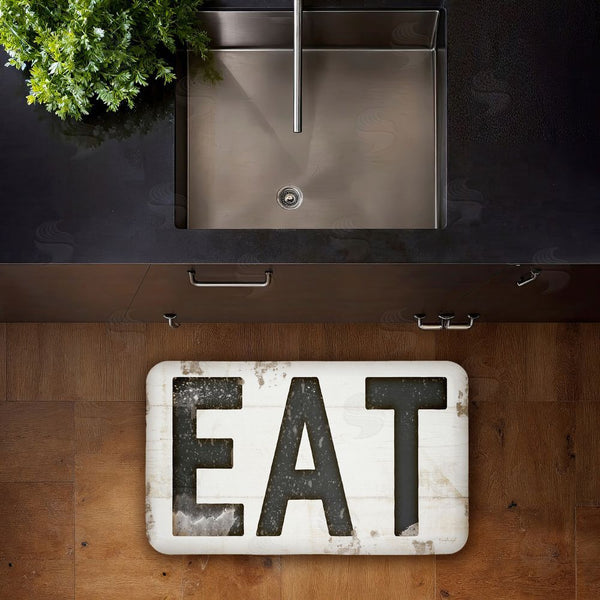 Stupell Industries Jennifer Pugh | Eat Rustic Farmhouse Kitchen Anti-Fatigue Mat