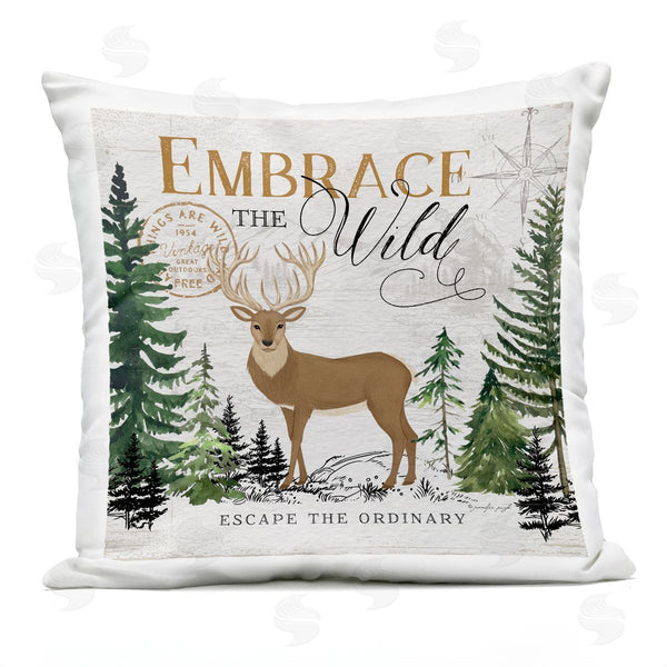 Stupell Industries Jennifer Pugh | Embrace The Wild Ivory Pines Printed Throw Pillow