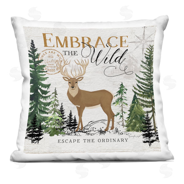 stupell industries Jennifer Pugh | Embrace The Wild Ivory Pines Printed Throw Pillow