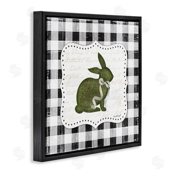 Stupell Industries Jennifer Pugh | Festive Easter Bunny Ribbon Spring Plaid Pattern Wall Art