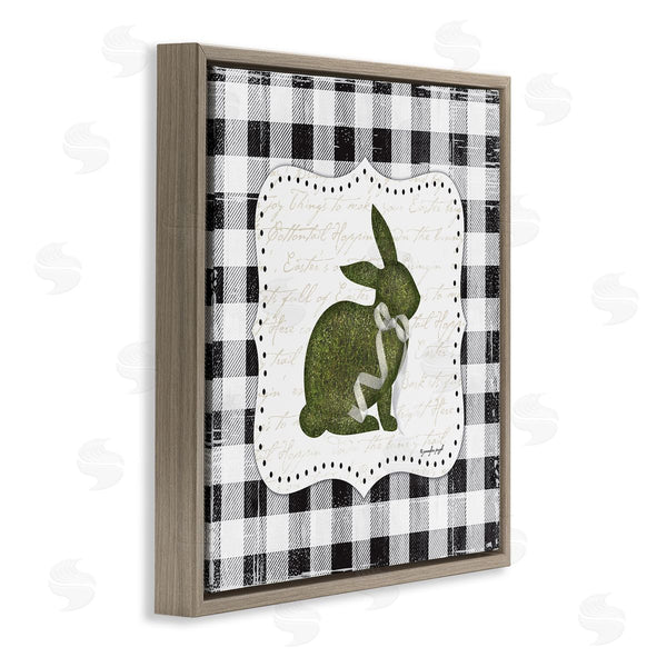 Stupell Industries Jennifer Pugh | Festive Easter Bunny Ribbon Spring Plaid Pattern Wall Art