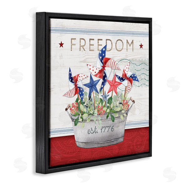 Stupell Industries Jennifer Pugh | Freedom Americana Floral Pinwheels Wall Art