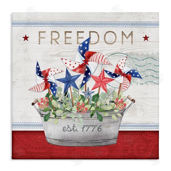stupell industries Jennifer Pugh | Freedom Americana Floral Pinwheels Wall Art