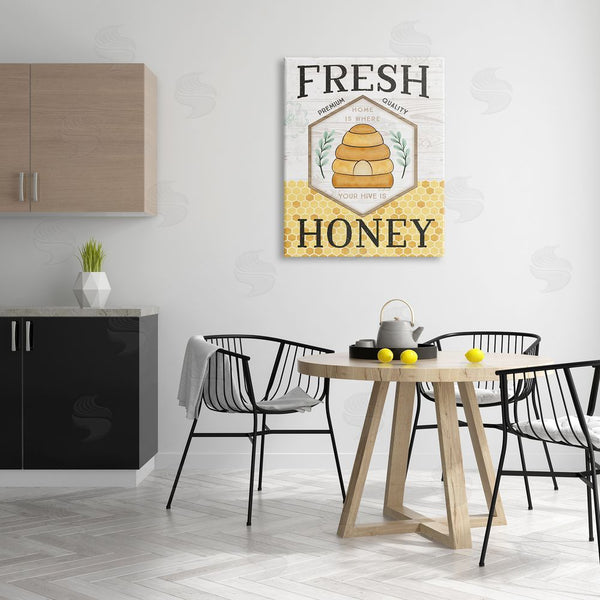 Stupell Industries Jennifer Pugh | Fresh Honey Rustic Bee Hive Typography Sign Wall Art
