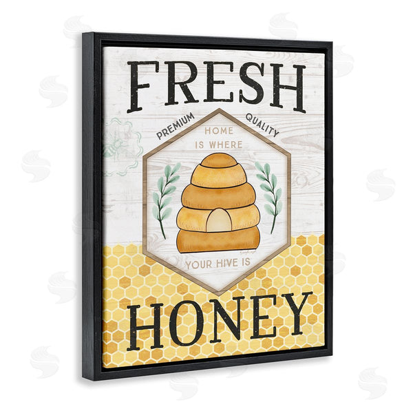 Stupell Industries Jennifer Pugh | Fresh Honey Rustic Bee Hive Typography Sign Wall Art
