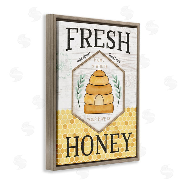 Stupell Industries Jennifer Pugh | Fresh Honey Rustic Bee Hive Typography Sign Wall Art