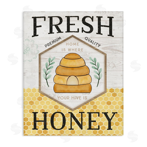 stupell industries Jennifer Pugh | Fresh Honey Rustic Bee Hive Typography Sign Wall Art