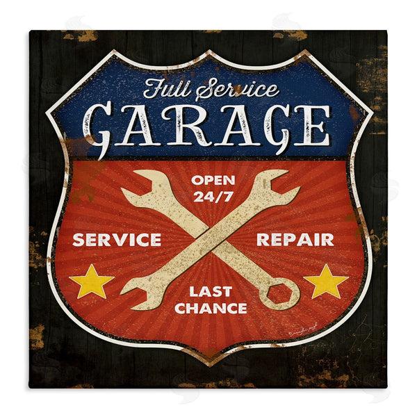 stupell industries Jennifer Pugh | Full Service Garage Sign Rustic Americana Highway Symbol Wall Art