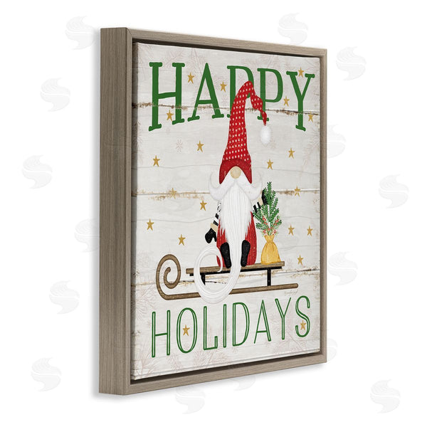 Stupell Industries Jennifer Pugh | Happy Holidays Gnome Sled