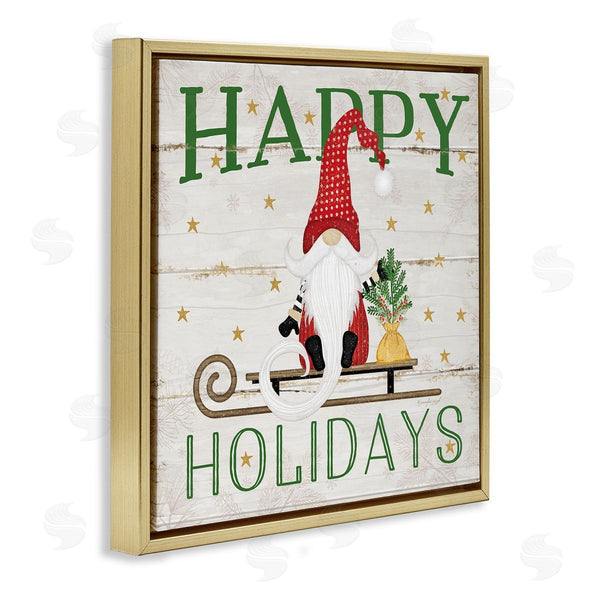 Stupell Industries Jennifer Pugh | Happy Holidays Gnome Sled