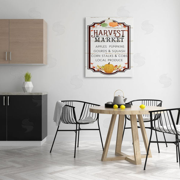 Stupell Industries Jennifer Pugh | Harvest Market Sign Autumn Seasonal Farm Foods Wall Art