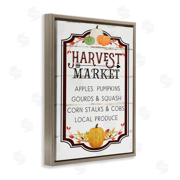Stupell Industries Jennifer Pugh | Harvest Market Sign Autumn Seasonal Farm Foods Wall Art