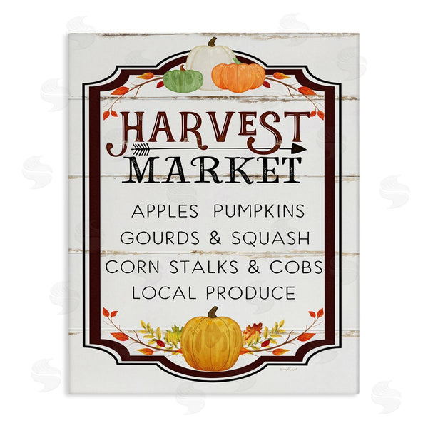 stupell industries Jennifer Pugh | Harvest Market Sign Autumn Seasonal Farm Foods Wall Art