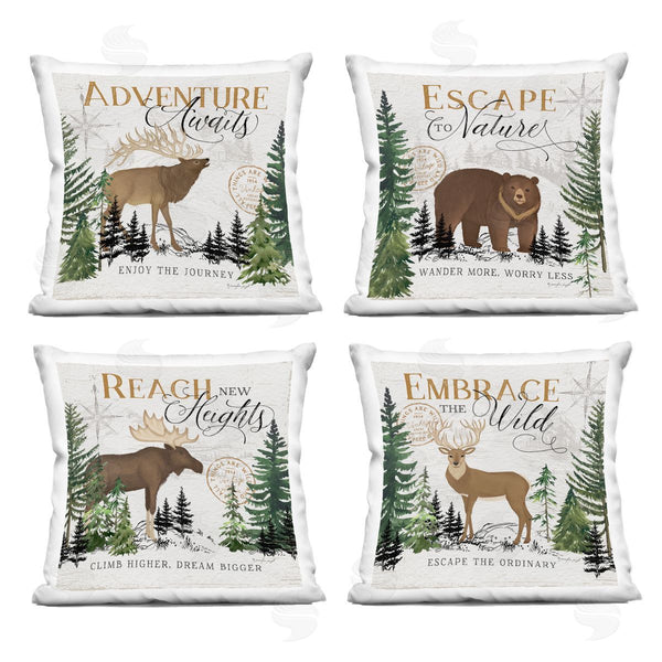 stupell industries Jennifer Pugh | Ivory Pines Adventure Sayings Printed Throw Pillow Set