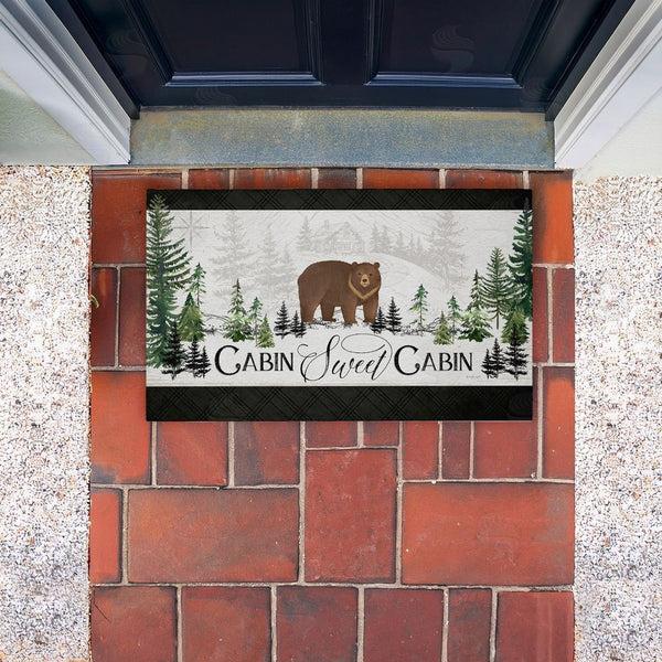 Stupell Industries Jennifer Pugh | Ivory Pines Cabin Non-Woven Door Mat