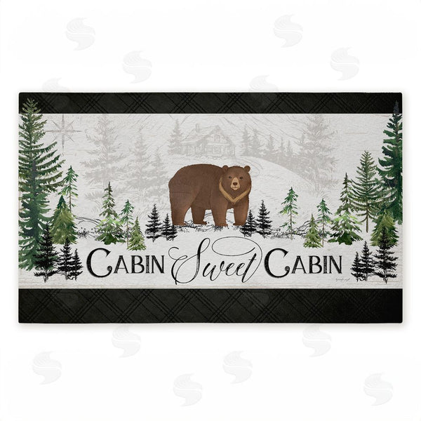 stupell industries Jennifer Pugh | Ivory Pines Cabin Non-Woven Door Mat