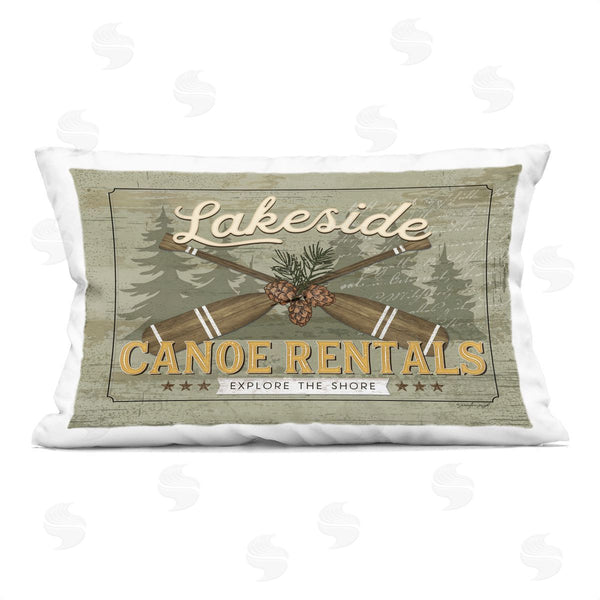 stupell industries Jennifer Pugh | Lakeside Canoe Rentals Printed Throw Pillow