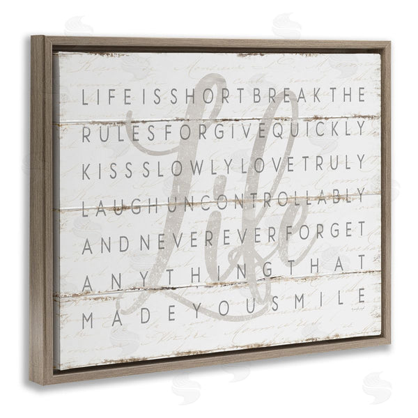 Stupell Industries Jennifer Pugh | Life Is Short Sentiment