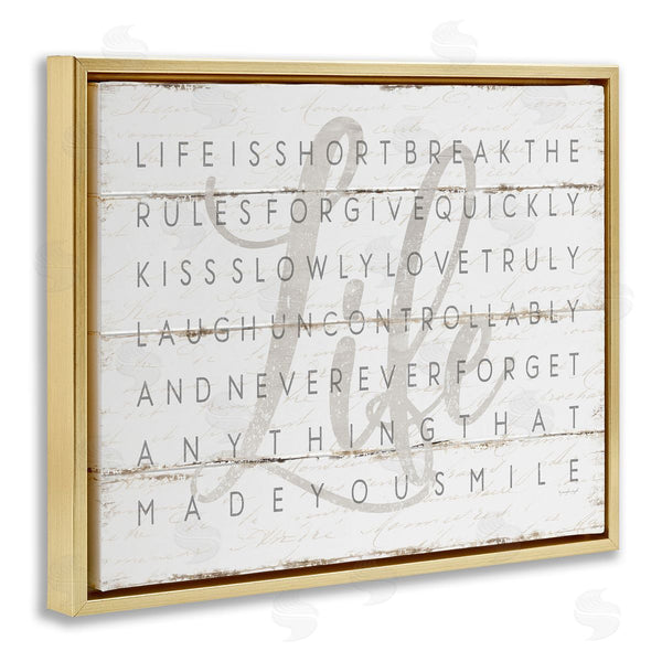 Stupell Industries Jennifer Pugh | Life Is Short Sentiment
