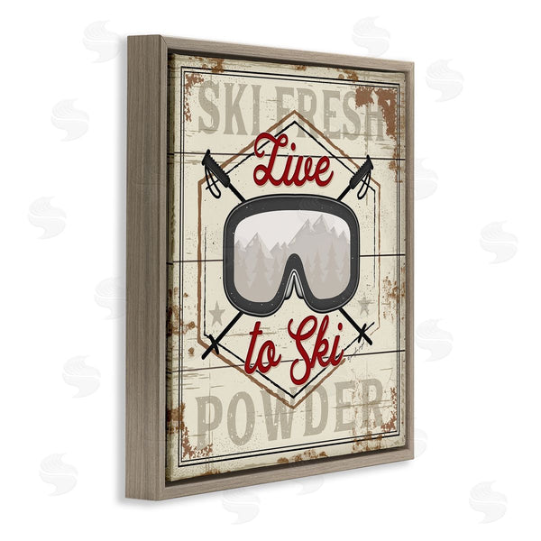 Stupell Industries Jennifer Pugh | Live To Ski Sport Goggles Fresh Powder Wall Art
