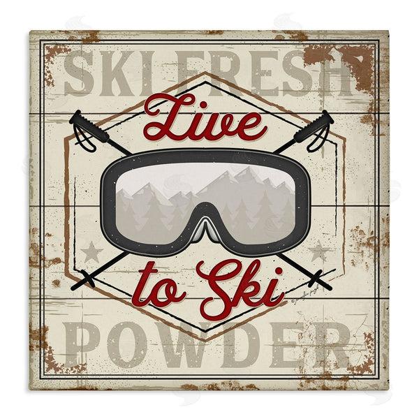 stupell industries Jennifer Pugh | Live To Ski Sport Goggles Fresh Powder Wall Art