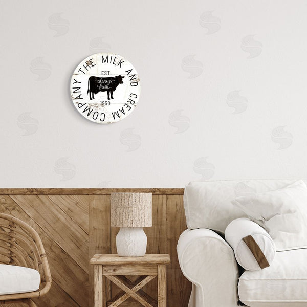 Stupell Industries Jennifer Pugh | Milk And Cream Company Vintage Sign Dairy Cow Wall Art