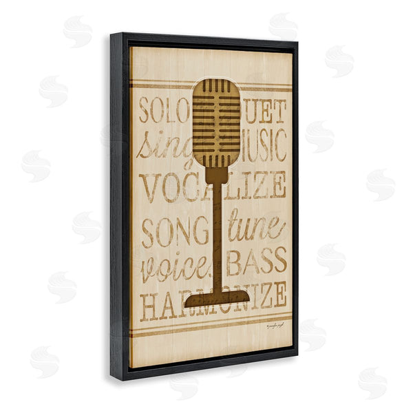 Stupell Industries Jennifer Pugh | Music Words & Microphone