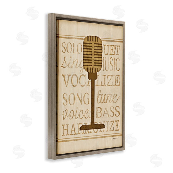 Stupell Industries Jennifer Pugh | Music Words & Microphone